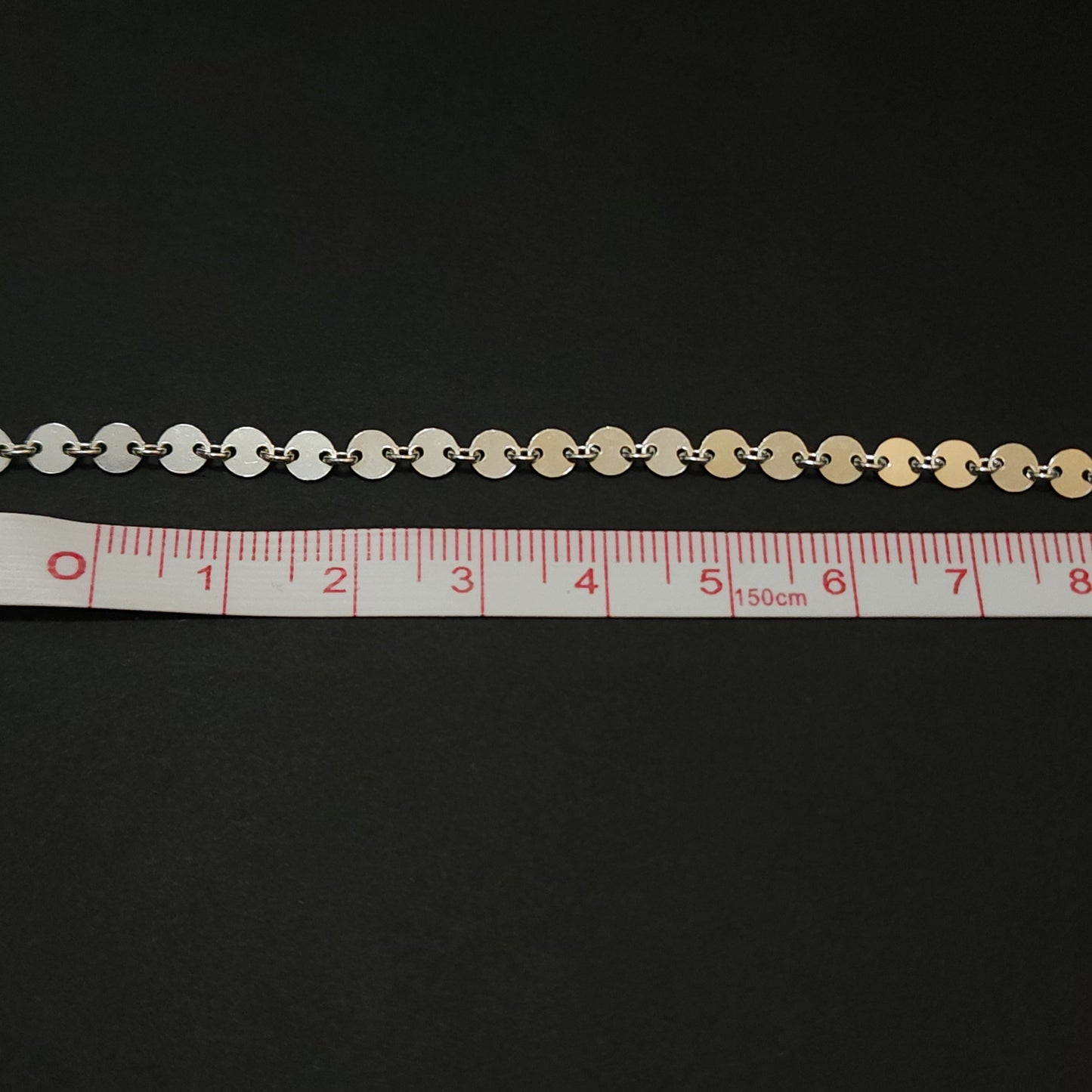 925 Sterling Silver 4mm Circle Dolly Chain by the foot