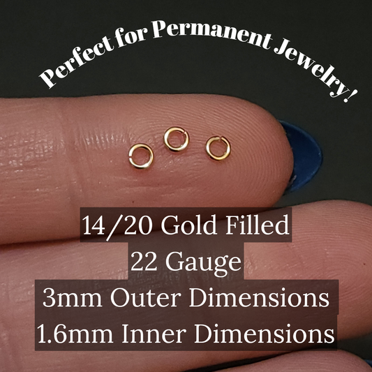14/20 Gold Filled 3mm Jump Rings Jewelry Findings