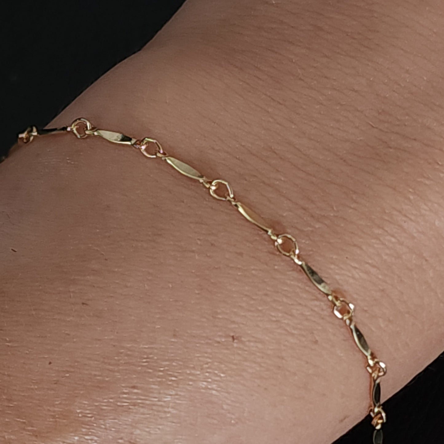 14kt Gold Filled Dapped Bar Chain