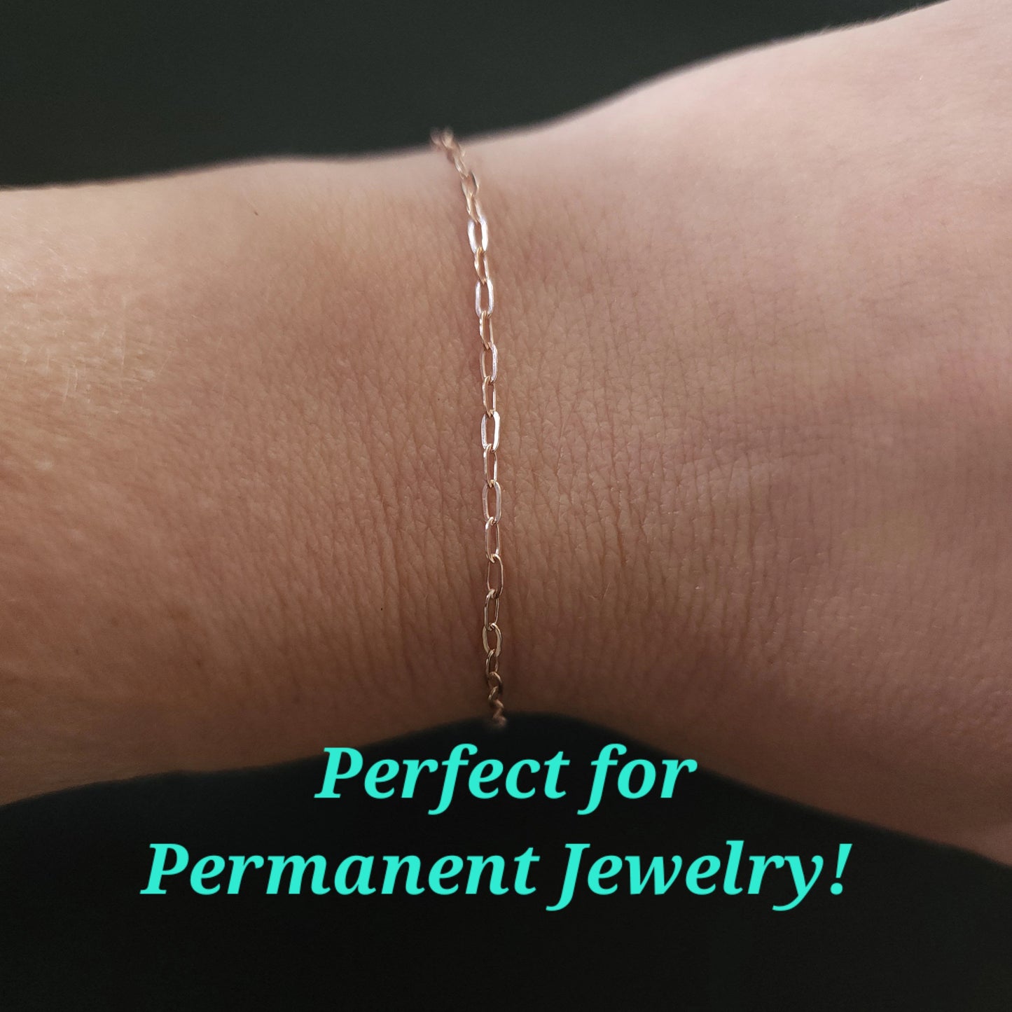 Rose Gold 14kt Gold Filled Mini Paperclip Chain