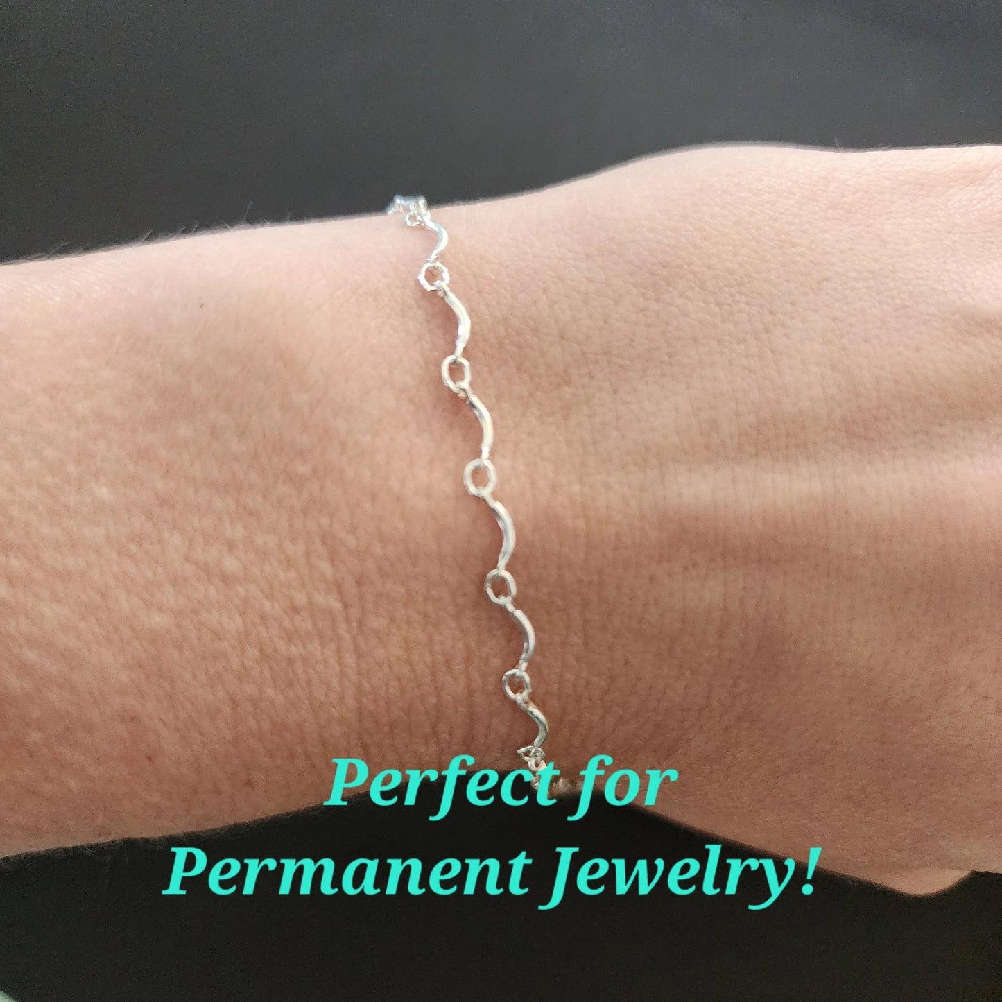 Sterling Silver Curved Bar Chain